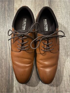 Kenneth Cole Reaction Men's Cognac Brown Leather Derby Lace-Ups